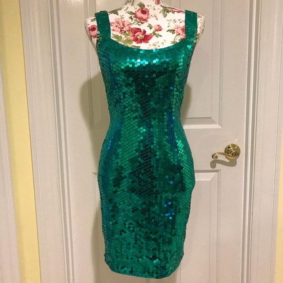 Niteline Dresses & Skirts - Blue/green Sequin stretchy Niteline dress size 4